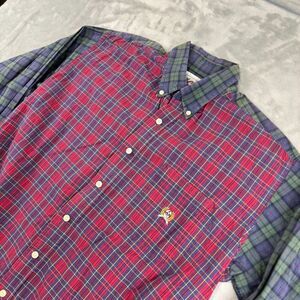 Cinch Shirt Mens Medium Red Plaid‎ Patchwork Button Up Pocket Outdoors Workwear